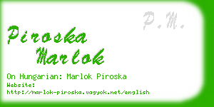 piroska marlok business card